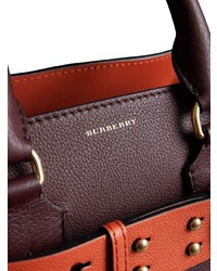 dunkelrote Shopper Tasche aus Leder von Burberry