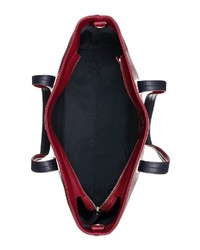dunkelrote Shopper Tasche aus Leder von Tommy Hilfiger