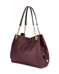 dunkelrote Shopper Tasche aus Leder von Coach