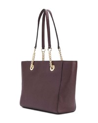 dunkelrote Shopper Tasche aus Leder von Coach