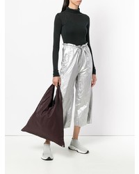 dunkelrote Shopper Tasche aus Segeltuch von MM6 MAISON MARGIELA