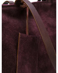 dunkelrote Shopper Tasche aus Wildleder von Marsèll