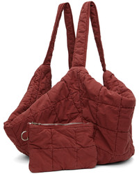 dunkelrote Shopper Tasche von Lemaire