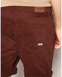 dunkelrote Shorts von Pull&Bear