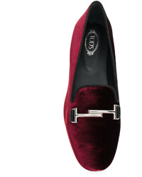 dunkelrote Slipper von Tod's