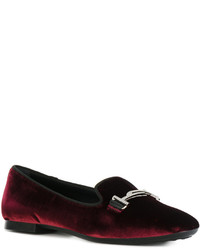 dunkelrote Slipper von Tod's