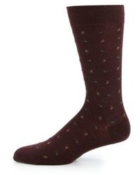 dunkelrote Socken mit Paisley-Muster