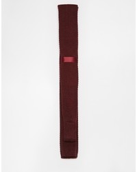 dunkelrote Strick Krawatte von Asos