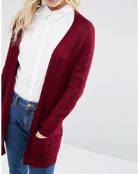 dunkelrote Strick Strickjacke von Asos