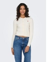 dunkelrote Strick Strickjacke von Only