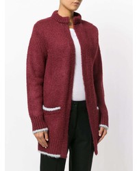 dunkelrote Strickjacke mit einer offenen Front von Marni