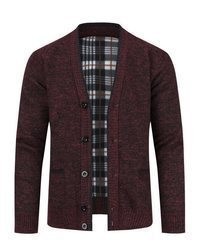 dunkelrote Strickjacke von Allthemen