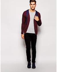 dunkelrote Strickjacke von Asos