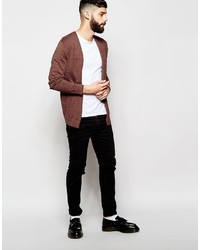 dunkelrote Strickjacke von Asos