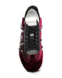 dunkelrote verzierte niedrige Sneakers von Premiata