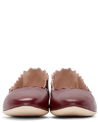 dunkelrote Wildleder Ballerinas von Chloé