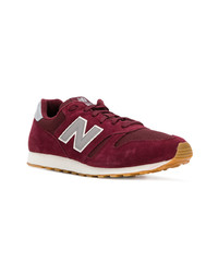 dunkelrote Wildleder niedrige Sneakers von New Balance