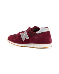 dunkelrote Wildleder niedrige Sneakers von New Balance