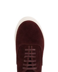 dunkelrote Wildleder niedrige Sneakers von Eytys