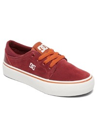 dunkelrote Wildleder niedrige Sneakers von DC Shoes