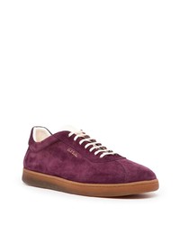 dunkelrote Wildleder niedrige Sneakers von Paul Smith