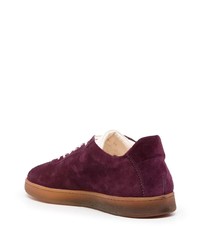 dunkelrote Wildleder niedrige Sneakers von Paul Smith