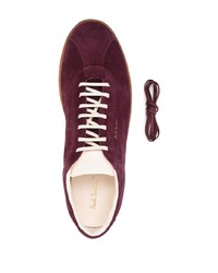 dunkelrote Wildleder niedrige Sneakers von Paul Smith