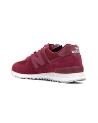 dunkelrote Wildleder niedrige Sneakers von New Balance