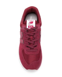 dunkelrote Wildleder niedrige Sneakers von New Balance