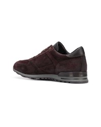 dunkelrote Wildleder niedrige Sneakers von Canali