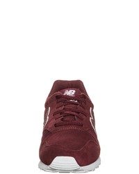 dunkelrote Wildleder niedrige Sneakers von New Balance