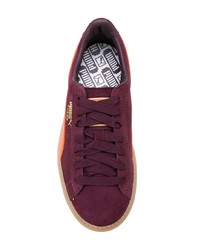 dunkelrote Wildleder niedrige Sneakers von Puma