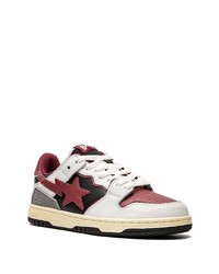 dunkelrote Wildleder niedrige Sneakers von A Bathing Ape