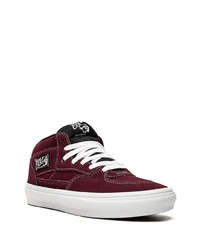 dunkelrote Wildleder niedrige Sneakers von Vans