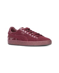 dunkelrote Wildleder niedrige Sneakers von Puma