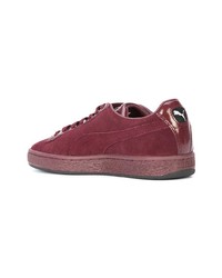 dunkelrote Wildleder niedrige Sneakers von Puma