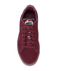 dunkelrote Wildleder niedrige Sneakers von Puma