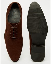 dunkelrote Wildleder Oxford Schuhe von Asos
