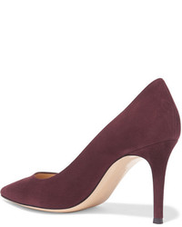 dunkelrote Wildleder Pumps von Gianvito Rossi