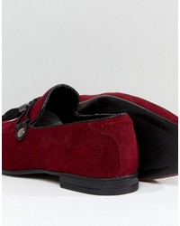 dunkelrote Wildleder Slipper von Asos