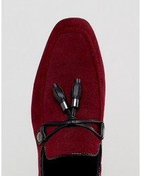 dunkelrote Wildleder Slipper von Asos