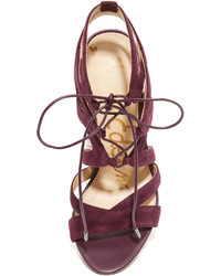 dunkelrote Wildledersandalen von Sam Edelman