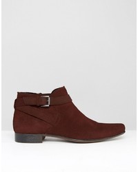 dunkelrote Wildlederstiefel von Asos