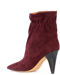 dunkelrote Wildlederstiefel von Derek Lam