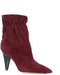 dunkelrote Wildlederstiefel von Derek Lam