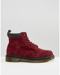 dunkelrote Wildlederstiefel von Dr. Martens