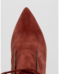 dunkelrote Wildlederstiefel von Asos