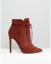 dunkelrote Wildlederstiefel von Asos