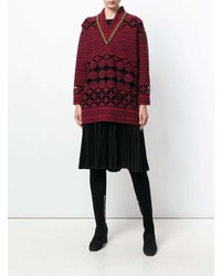 dunkelroter bedruckter Oversize Pullover von Fendi