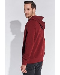 dunkelroter bedruckter Pullover mit einem Kapuze von COURSE